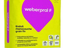Enduit de façade projeté lourd minéral monocouche WEBER.PRAL F pierre foncee(017) sac de 25kg