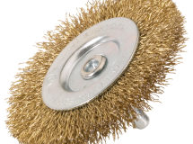 BROSSE CIRCULAIRE SUR TIGE 6MM D.50 FIL ONDULE ACIER LAITONNE