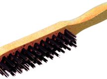 BROSSE METALLIQUE A MANCHE 4 RANGS ACIER TREMPE
