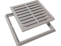 GRILLE DE SOL AVEC CADRE 300 X 300 GRIS CLAIR - GRC30