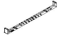 Raccord double Bandeau PVC pour planche équerre 500 mm blanc signalisation 3