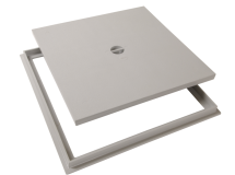 TAMPON DE SOL AVEC CADRE 400 X 400 GRIS CLAIR - TRC40