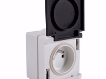 APPAREILLAGE EN SAILLIE ETANCHE IP65 PRISE 2P+T 10/16A GRIS GAMME PERLE