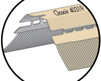 Closoir galva ventilé SHARK + plomb plissé 120mm laqué sable lg. 200cm