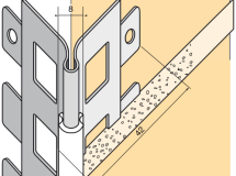 Protège angle perforé pour enduit gratté ép. 10mm jonc PVC blanc lg. 300cm