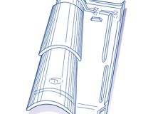 Tuile de verre Romane Canal TBF 31 - long. 44 cm x larg. 27,6 cm