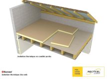 Panneau d’isolation thermique en mousse polyuréthane rigide (PIR) - EUROSOL® - 90 mm x 1200 mm x 1000 mm - Bords rainurés-bouvetés 4 côtés