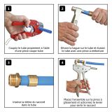 Raccord droit à glissement pour tube PER Ø16 - écrou tournant Femelle 15/21 (1/2'') Permet de raccorder un tube PER de diamètre Ø16