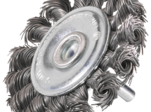 BROSSE CIRCULAIRE SUR TIGE 6MM D.75 MECHES TORSADEES ACIER