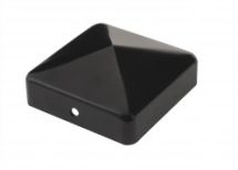 Chapeau pyramide noir pour poteau bois l 74 mm