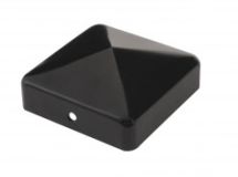 Chapeau pyramide noir pour poteau bois l 74 mm