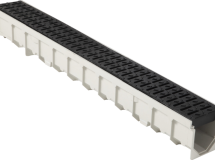 Caniveau de drainage en composite armé de fibres de verre avec grille MEAFLUID100 - long. 1,00m x larg. 136mm x haut. 127mm - classe B125