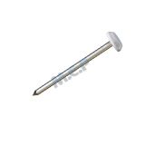 Pointes tête plate plastique annelé blanc - long. 60 mm x diam. 13 mm - Boîte de 100