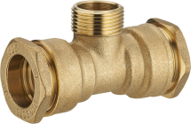 raccord laiton pour tuyau polyéthylène té mâle au centre Ø25 M.20x27 lien 1 pièce