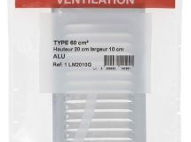 GRILLE PERSIENNE ALU GRIS ANTI INSECTE DIMENSION 20X10 - 1LM2010G