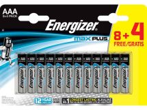 PILES AAA LR03 1.5V ALCALINE MAX PLUS ENERGIZER B8+4