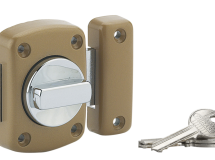 Verrou Alouette à bouton et cylindre 35 mm verni bronze 3 clés