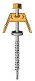 Fixation 3en1, 1000T, pour panne bois, Vis TETALU P1 Ø6,3x100mm + Cavalier 1000T + Rondelle, RAL 8012 Rouge Tuile