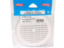 GRILLE MENUISERIE RONDE TUYAU FIBRE 125 AVEC ANTI INSECTE - 1BC135