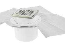 SIPHON POUR CARRELAGE SORTIE VERTICALE CADRE+GR. INOX + NATTE