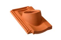 Tuile à douille diamètre 150 franche comte terre cuite rouge - long. 44 cm x larg. 26,5 cm