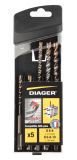 Coffret 5 forets béton Booster 3 taillants compatible SDS+ L110 Ø6-8 L160Ø6-8-10