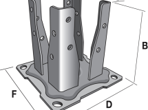PIED DE POTEAU JARDIN A BOULONNER 90X90