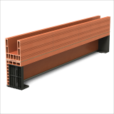 Coffre tunnel en terre cuite CT120 - long. 1380 mm x larg. 265 mm x ep. 300 mm
