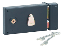Serrure applique horizontale pêne dormant DEMI tour droite 2 clés