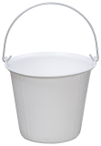SEAU PRO RENFORCE A ERGOTS BLANC 13 L Anse 6,3mm