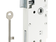 SERRURE ENCASTRER AXE A 40 MM PENE DORMANT DEMI TOUR TETIERE BOUTS RONDS 1 CLE