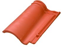 Tuile Double Canal 12 terre cuite Castelviel - long. 44,5 cm x larg. 28,1 cm