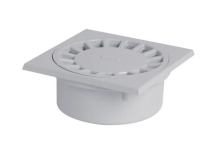 SIPHON COUR 150X150 SORTIES 40/50/63 GRIS CLAIRE - SC456G