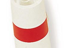 FARDIER FORME CYLINDRIQUE EN PLASTIQUE. AVEC BANDE FLUORESCENTE ROUGE.