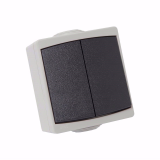 APPAREILLAGE EN SAILLIE ETANCHE IP65 DOUBLE VA ET VIENT GRIS GAMME PERLE