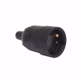 FICHE FEMELLE CAOUTCHOUC 2P+T 16 AMPERES AVEC ECLIPSE NOIR