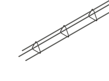 Chaînage triangulaire - acier diam. 10mm - long. 6m x larg. 10cm x haut. 10cm