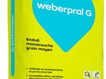 Enduit de façade projeté lourd minéral monocouche WEBER.PRAL G ton pierre(016) sac de 25kg